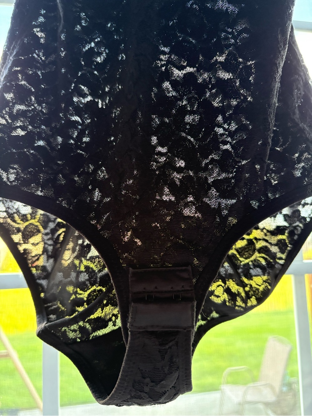 Black Lace One-Piece Bodysuit - Picture 3 of 13